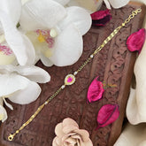 Vriksham Elegant Chain with Ad Stone Pink Mangalsutra Bracelet-G18007