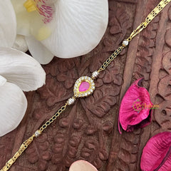 Vriksham Elegant Chain with Ad Stone Pink Mangalsutra Bracelet-G18007