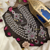 Vriksham 5 Layer American Diamond Bridal Neckpiece-Red-G16895