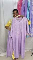 Vriksham Lavender Chikankari Kurti & Pajama Set-VS4324