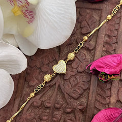 Vriksham Designer Gold Chain Ad stone Heart Shape Mangalsutra Bracelet-G18011