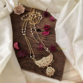 Designer AD Stone Pendant Chain-Red Green-G15416