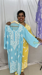 Vriksham Sky Blue Chikankari Kurtis-VS4323