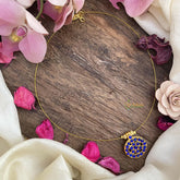 Single Blue Kemp Stone Pendant Invisible Chain-G15545