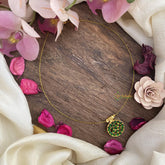 Single Green Kemp Stone Pendant Invisible Chain-G15543