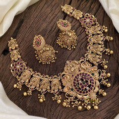 Exquisite Precious AD Stone Short Neckpiece-Gold Bead-G11328