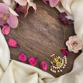 Lakshmi Pendant Blue Kemp Stone Invisible Neckpiece-G15546