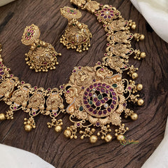 Exquisite Precious AD Stone Short Neckpiece-Gold Bead-G11328