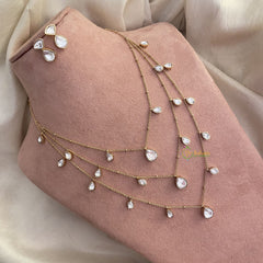 Vriksham 3 Layer Kundan Chain Neckpiece-G16845