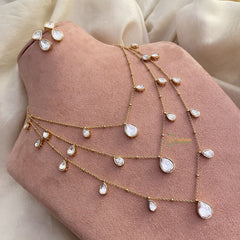 Vriksham 3 Layer Kundan Chain Neckpiece-G16845