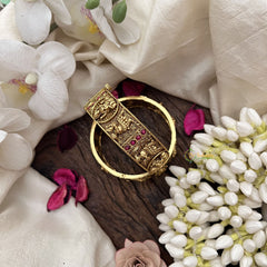 Vriksham Goddess Lakshmi Temple Kada Bangles-Screw Type Bangles-Red-G19909
