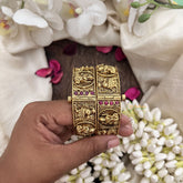 Vriksham Goddess Lakshmi Temple Kada Bangles-Screw Type Bangles-Red-G19909