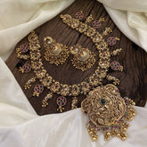 Exquisite Precious AD Stone Short Neckpiece-Gold Bead-G11329