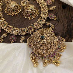 Exquisite Precious AD Stone Short Neckpiece-Gold Bead-G11329