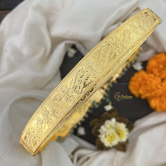 Vriksham Dual Peacock Pendant Kundan Jadau Hipbelt-Aqua Green Beads-J3430