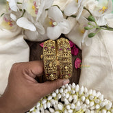 Vriksham Designer Lakshmi Motif & Ruby Detailing-Screw Type Bangles-G19918