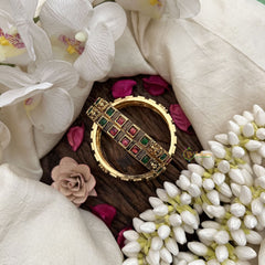 Vriksham Dual Tone Ruby & Emerald Stone Bangles –Set of 4-G19924