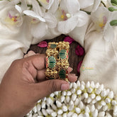 Vriksham Vibrant Lotus Motif & Lakshmi Bangles-Red Green-G19927