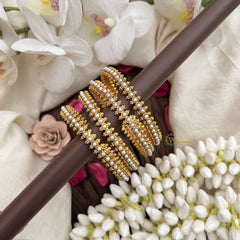 Vriksham Classic Pearl Gold Bangles-Set Of 4-G19928