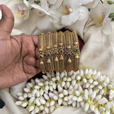 Vriksham Ethnic Gold Design with Colored Stone Inlay Set Bangles-Red Green-Set Of 6-G19930