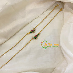 Premium Stone Pendant Anklets - Green Red Parrot -G8413