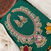 Peacock Pendant Nakshi Round pendant Guttapusalu Haaram-Vriksham-G22497