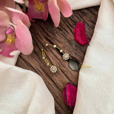 Vriksham Classic Floral Golden Statement EarCuff Stud Earrings-G21214