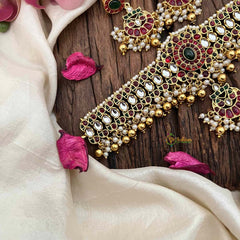 Vriksham Elegant Chandbali Gold Dual Choker -Gold Beds-Pearl-G21219