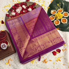 Vriksham Double Shade Light Purple With Dark Purple Broader Silk Cotton Saree-VS4645