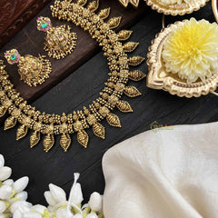 Vriksham Ethnic Temple Gold Toned With Lakshmi Motif Short Neckpiece-G20543
