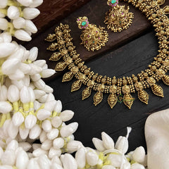 Vriksham Ethnic Temple Gold Toned With Lakshmi Motif Short Neckpiece-G20543