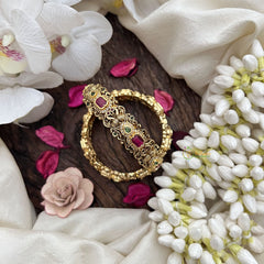 Vriksham Intricate Peacock Motif with Ruby & Emerald Bangles-G19936