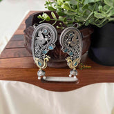 Vriksham Dual Tone Peacock Grace Blue Stone Ear Cuff Jhumkas Earcuff-S1104