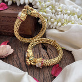 Vriksham Heritage Elephant Style Bangles-Screw Type Bangles-Red Green-Pearl-G19938