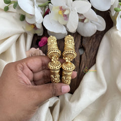 Vriksham Gold Finish Floral Style Bangles-Screw Type Bangles-G19939