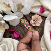 Vriksham Matte Gold Finish Floral & Leaf Style Openable Kada-G19942