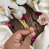 Vriksham Matte Gold Round End Openable Kada-Red-G19944