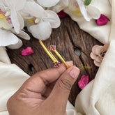 Vriksham Vintage-Inspired Ruby Flowe Openable Kada-Red-G19947