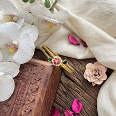 Vriksham Traditional Floral Enamel Openable Kada-Red White Green-G19949