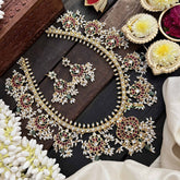 Vriksham Unique Dual Peacock Guttapusalu Long Neckpiece- Rice Pearls-G20545