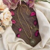 Vriksham Single Green Stone Pendant Chain-G15638