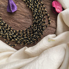 Trendy Black Bead Layered Maala Neckpiece-G14988