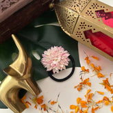 Artificial Pink Shade Jasmine Flower Rubber Band Flower Accessories-Vriksham-KH1442