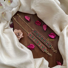 Vriksham Traditional Kemp Stone Maatil-Red Green-G19953