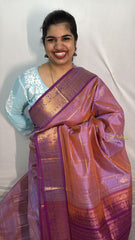 Vriksham Double Shade Light Purple With Dark Purple Broader Silk Cotton Saree-VS4645