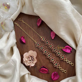 Vriksham Designer Floral Kemp Style Stone Ear Maatil-Red Green-G19955