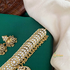 Classic White Stone Half Moon Style Choker-Vriksham-G22512