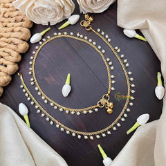 Vriksham Antique Simple Chain Pearls Anklet-G21245