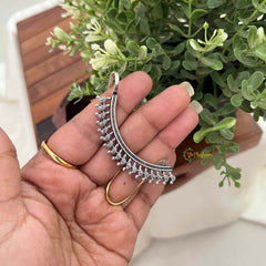 Vriksham Oxidized Silver Bird Motif Ear-Line Earcuff-S1121