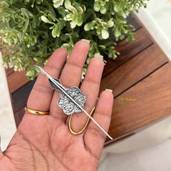 Vriksham Oxidized Silver Floral Style Bugadi -S1122